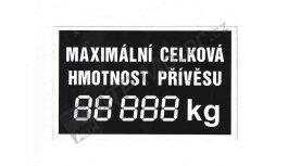 Štítek digitální maximální povolená hmotnost 130x85 mm 6947-6603