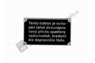 Z25STITEKVZD: Štítek vzduchové brzdy AL Z-25 AGS