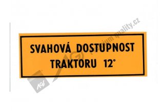 59116689: Štítek svahová dostupnost 12° AGS