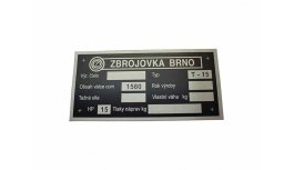 Produktionsetikett Z-15 AL