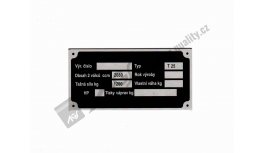 Štítek výrobní AL Z-25 AGS