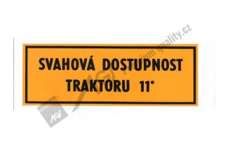 5911668911: Štítek svahová dostupnost 11° AGS