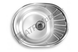 DR45/58: Spülbecken 45x58 mit Ab- und Überlauf aus Edelstahl