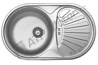 DR44/74: Dřez 44x74 s odkapem a přepadem nerez