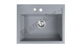 Granitový dřez, s přepadem z dřezu, šedá