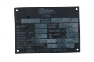975795: Production plate MADE IN CZECH REPUBLIC