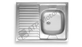 Dřez 60x80 celoplošný s okapem levý nerez