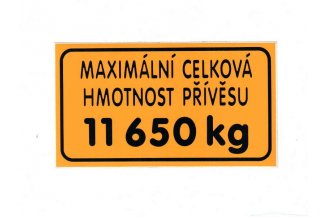 16802058: Gewicht des Anhängers 11.650 kg FRTP