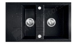 Granitový dřez s vaničkou a odkapem,s přep. z dřezu,grafit