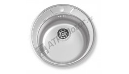 Sink round with overflow dia. 51 stainless steel