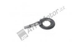 Crown gear with bevel pinion