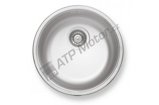 DR43: Sink round with overflow dia. 43 stainless steel