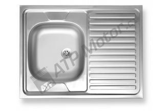 DR60/80: Sink with drain board 60x80 RH stainless steel