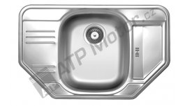 Dřez 49x78 rohový s odkapem a přepadem nerez