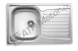DR49/78: Sink with drain board and overflow 49x78 stainless steel