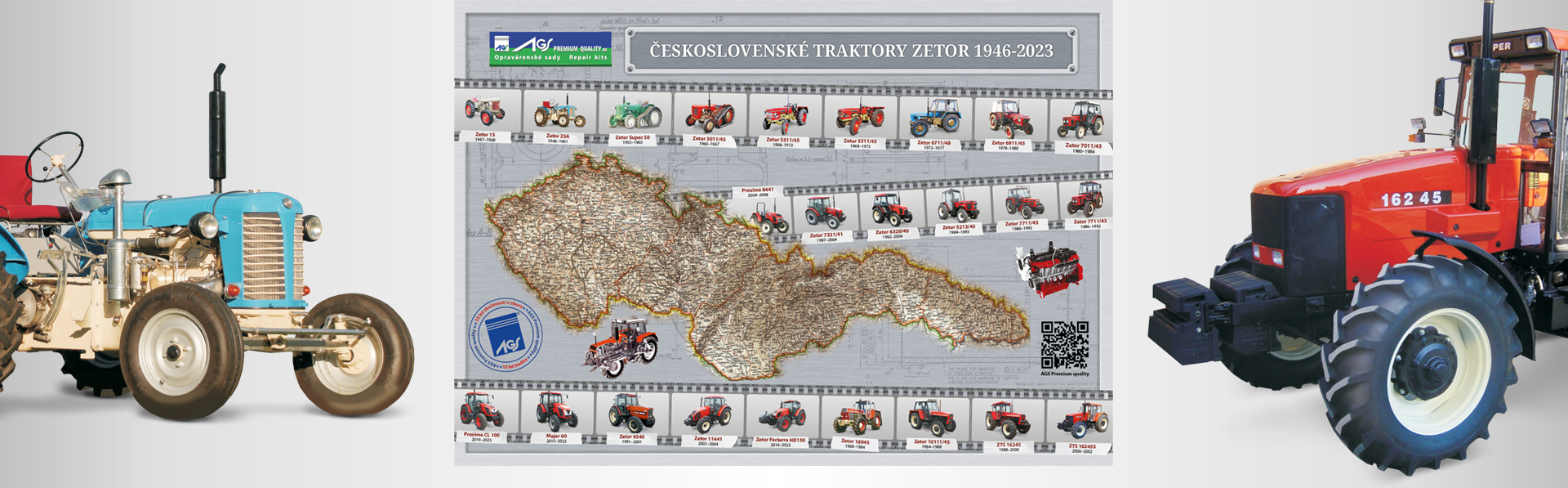 Mapa traktory Zetor 1946-2023