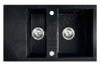 DRGM3/48/79HA: Granitový dřez s vaničkou a odkapem,s přep. z dřezu,grafit