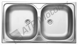Sink double 45x80 stainless steel