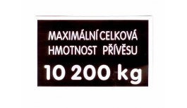 Etikett Anhängergewicht 10.200 kg 6245/7245/7745
