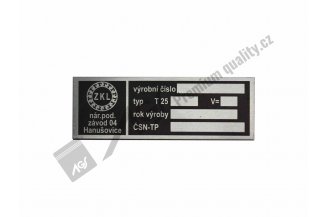 Z25STITKABVYR: Štítek výrobní kabiny AGS