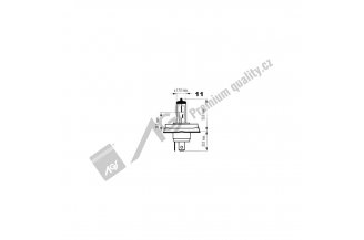 Z12V60/55WR2: Bulb H4 12V/60/55W with assymetric lamp cap AGS