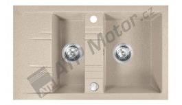 Granitový dřez s vaničkou a odkapem,s přepadem z dřezu,písek