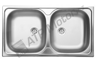 DR45/80: Sink double 45x80 stainless steel