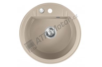 DRGM1/51SA: Granitový dřez, s přepadem z dřezu, písek