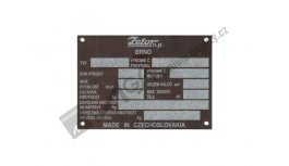 Štítek výrobní MADE IN CZECHOSLOVAKIA NP AGS