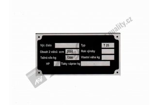 Z25STITEKVYR: Štítek výrobní AL Z-25 AGS