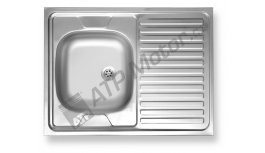 Sink with drain board 60x80 RH stainless steel