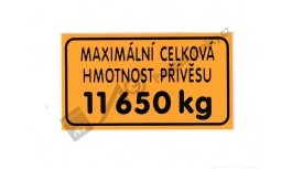 Hmotnost přívěsu 11.650 kg FRTP AGS