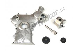 Front cover with flange for power steering pump