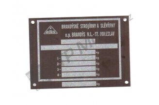 87805505: Štítek výrobní vlečka