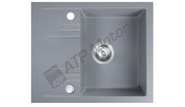Granit sink with drain board and overflow grey