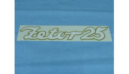 Aufschrift ZET 25 weiß, Goldkontur