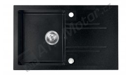 Granitový dřez s odkapem, s přepadem z dřezu, grafit