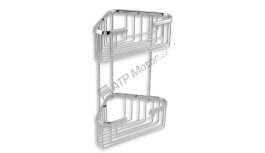 Dvojitá rohová police malá hluboká Drátěný program chrom